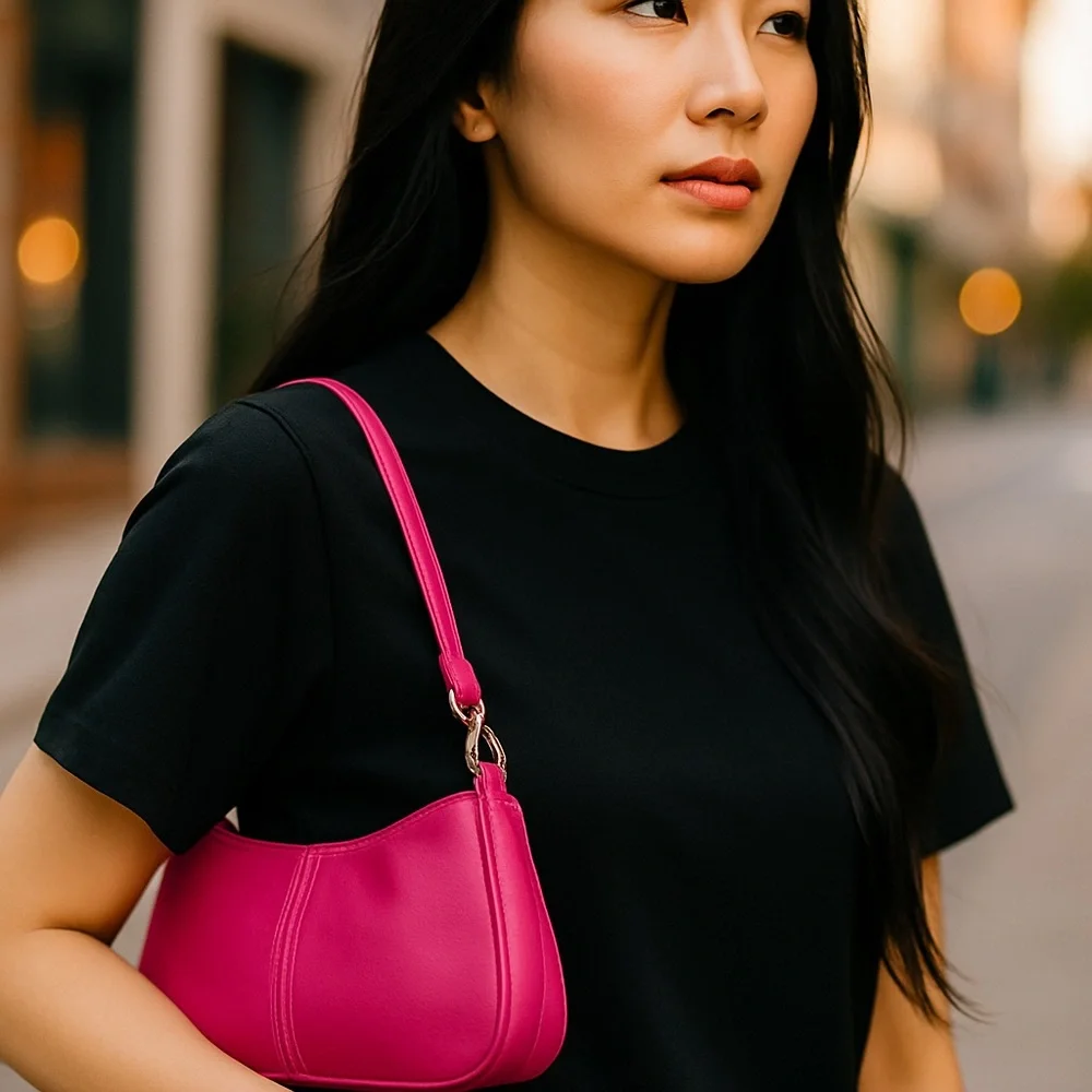 Ampere Creations collection Elegant Pink Shoulder clutch - Picture 1 of 5